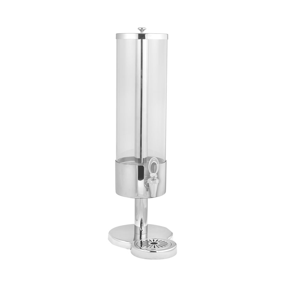 Eastern Tabletop 7521 1.5 Gallon Slim Stainless Steel Beverage Dispenser  with Acrylic Container and Ice Core