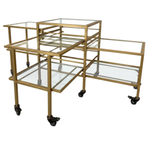 4-Wheel Drive Nesting Table with Bottom Shelves